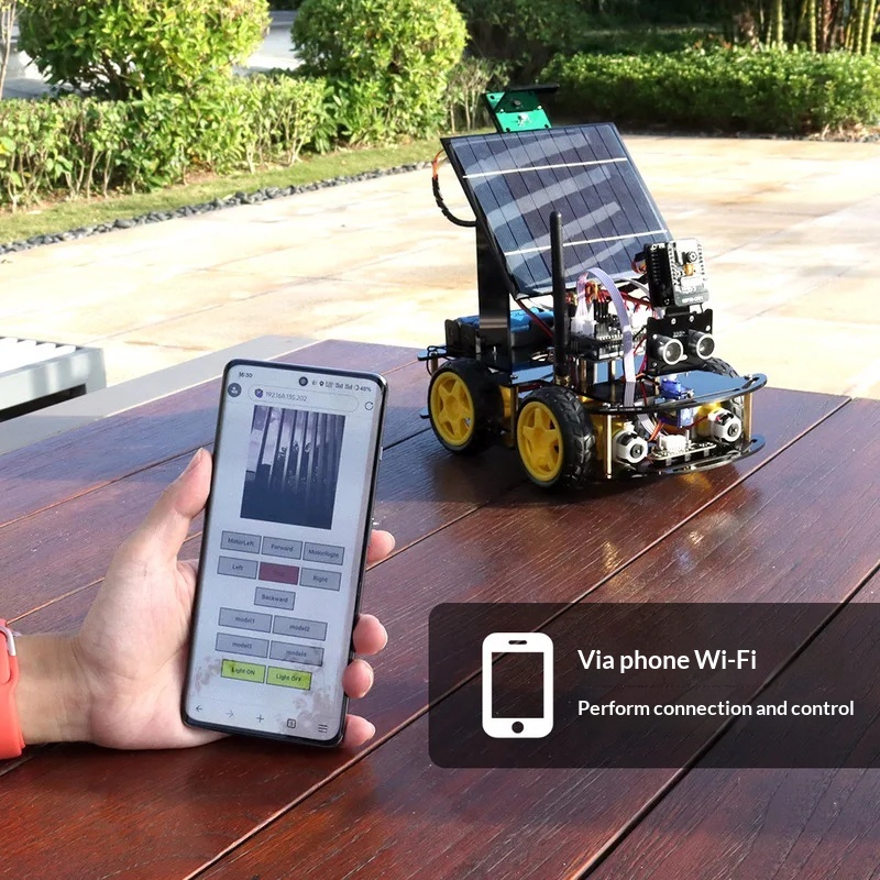 Coding Robot Toy - Güneş Enerjili ESP32 CAM Programlanabilir Robot