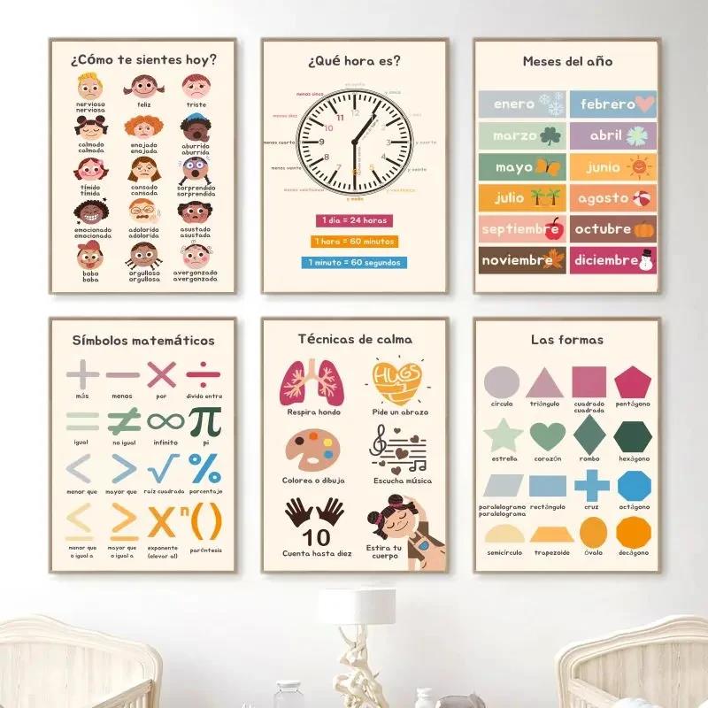 Kids Education Alphabet Numbers - Boho Duvar Sanatı Numarası Alfabe Öğrenme