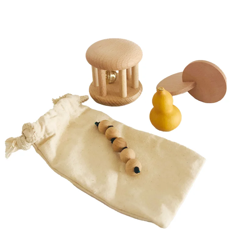 Kids Educational Box - Montessori ahşap çan çıngırak birbirine diskler