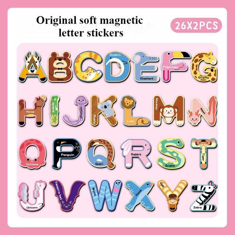 Abc Kids Early Education - 52 Adet Alfabe Manyetik Buzdolabı Çıkartmaları,