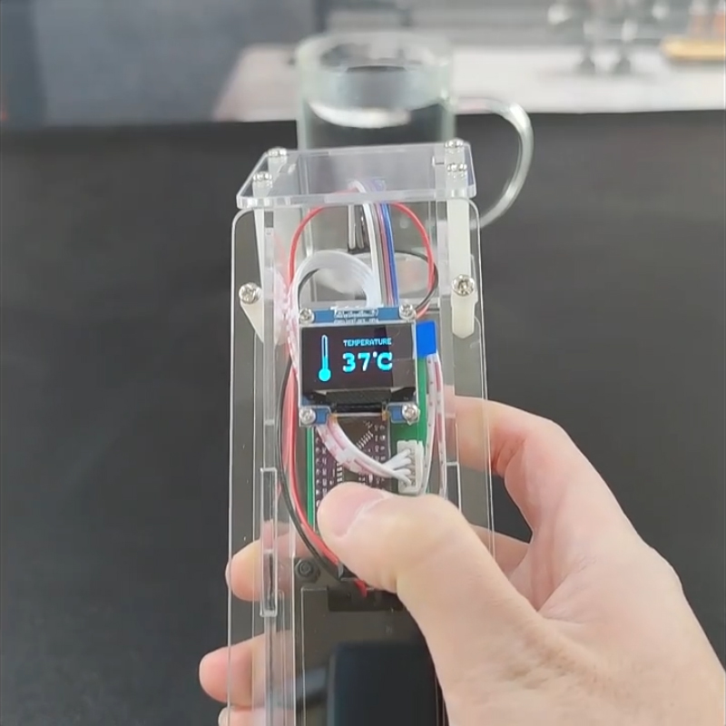 Coding Robot Toy - OLED'li Akrilik Alın Termometresi Arduino Robot