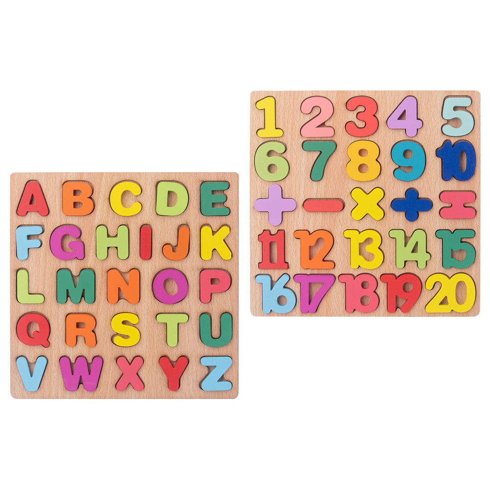 Abc Kids Early Education - 2 Set Çocuk Sayı Alfabe Ahşap