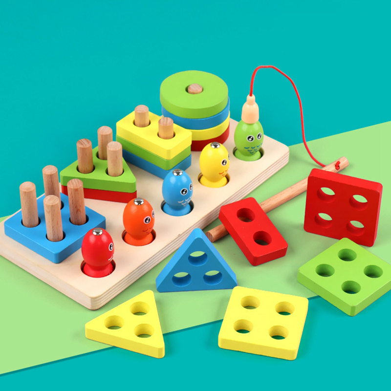 Kids Educational Box - Montessori ahşap balıkçılık klip arı 3
