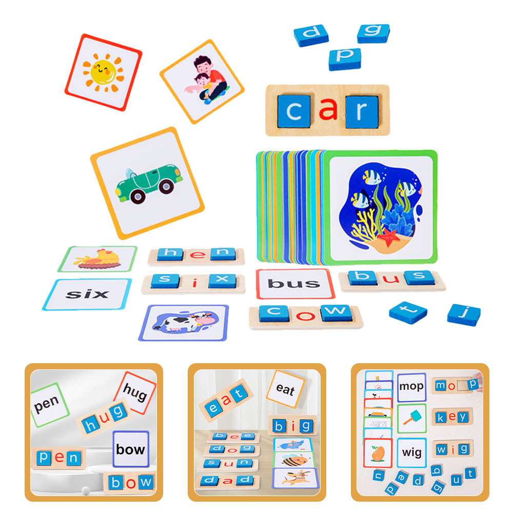 Kids Educational Games Learn English - 1 Set Alfabe Yazım Oyunu Ahşap