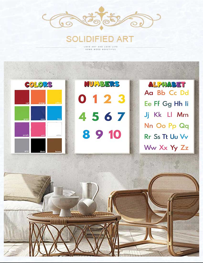 1 adet çerçevesiz Çocuklar içi - Kids Education Alphabet Numbers incelemesi ve fiyatı