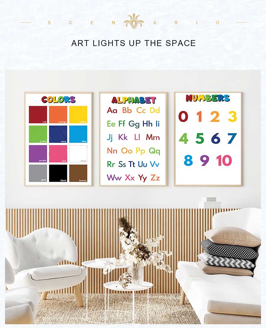 1 adet çerçevesiz Çocuklar içi - Kids Education Alphabet Numbers incelemesi ve fiyatı