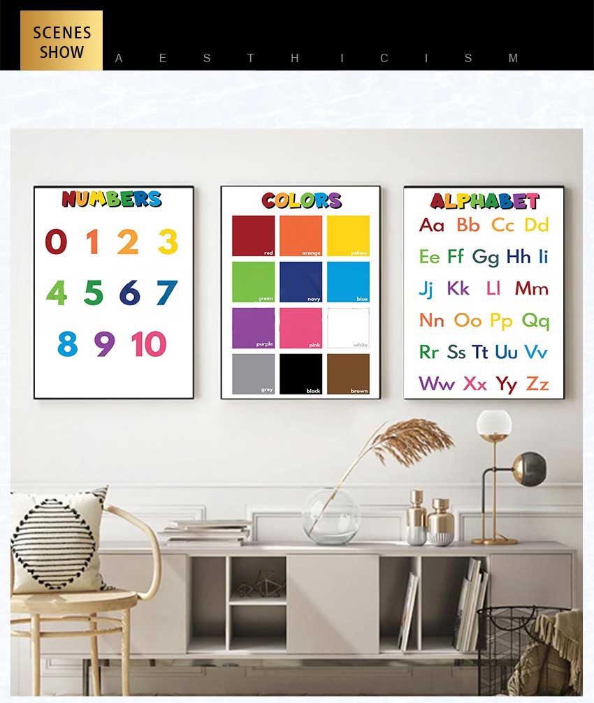 1 adet çerçevesiz Çocuklar içi - Kids Education Alphabet Numbers incelemesi ve fiyatı