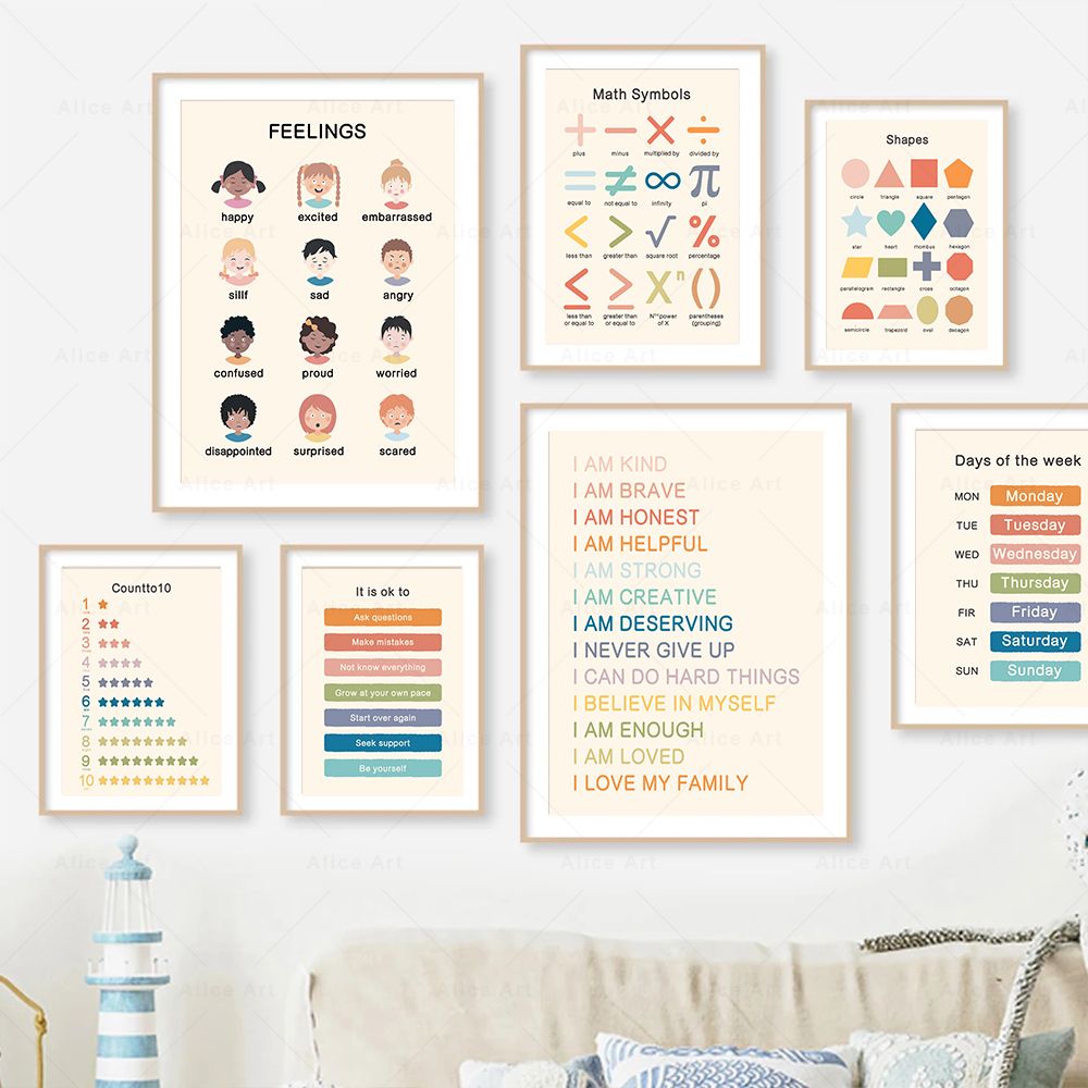 Boho Duvar Sanatı Sayı Alfabe  - Kids Education Alphabet Numbers incelemesi ve fiyatı